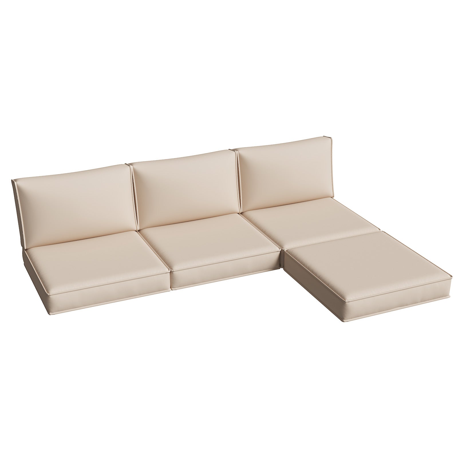 Aoxun 26" x 26" Patio Furniture Cushions for Outdoor Furniture Set of 4, Thick Replacement Patio Couch Cushions for Outdoor Furniture, 7-Piece Splashproof Fade Resistant Cushions for Outdoor Couch