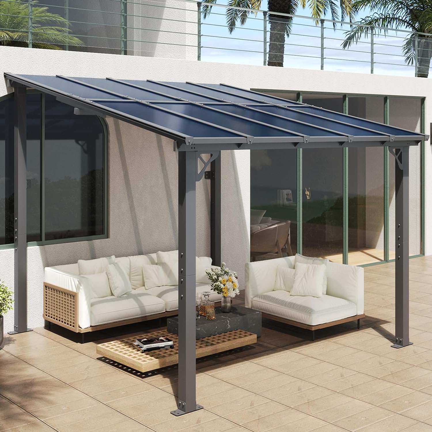 Polycarbonate Wall Mounted Lean To Gazebo