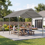 10' x 15' Gray Carport - View 3