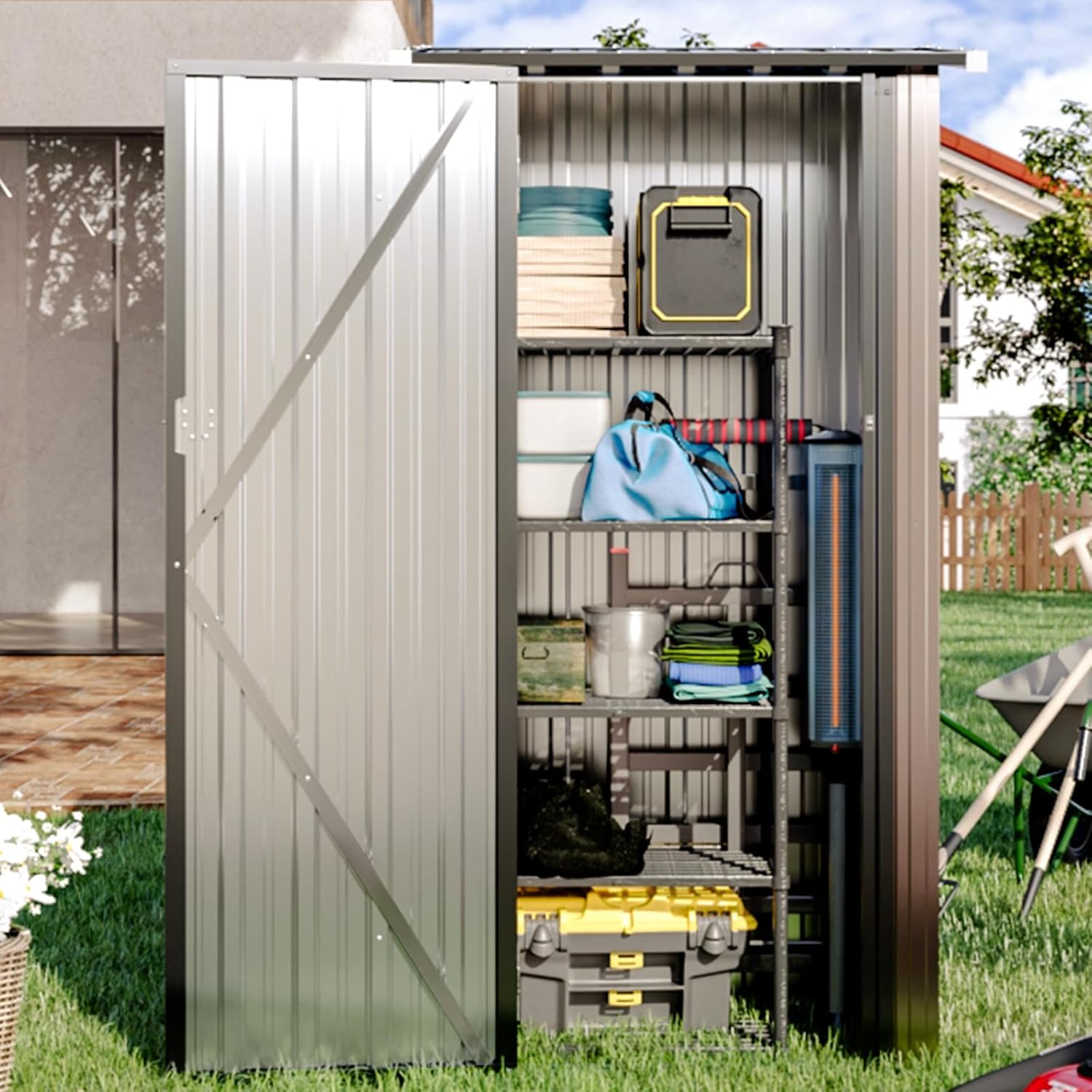 Metal Utility Shed House with Air Vent