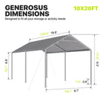 10' x 20' Gray Carport - View 5