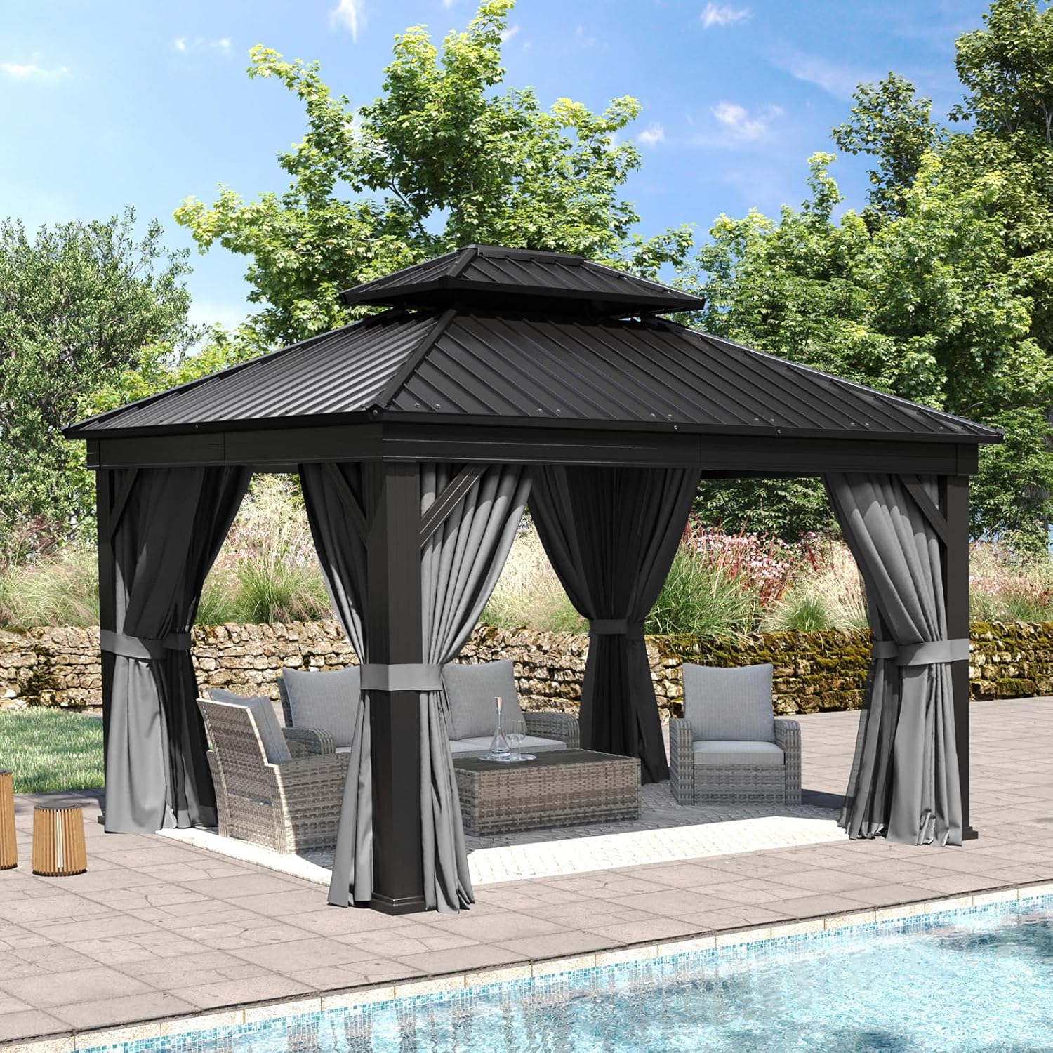 Hardtop Gazebo with Rain Gutter