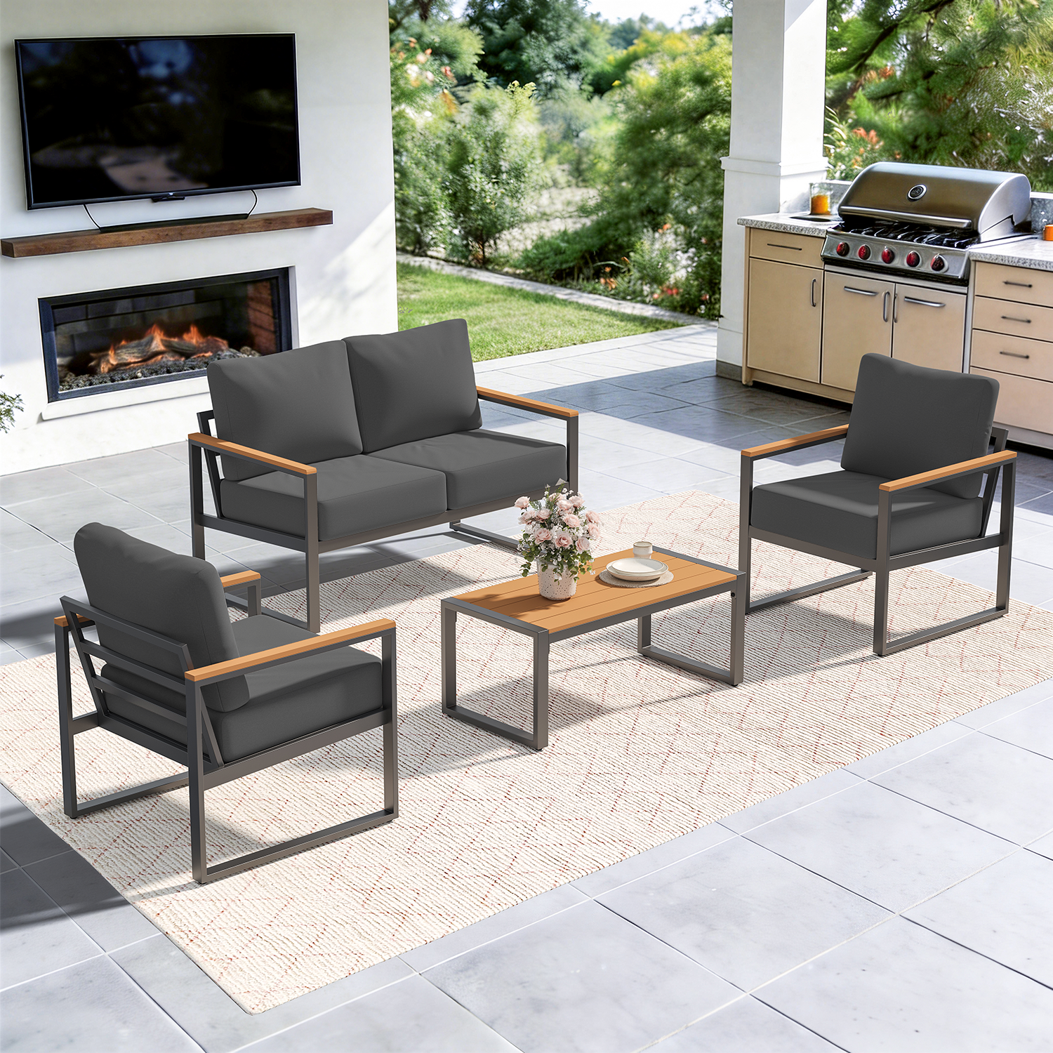 4-Piece Metal Patio Set