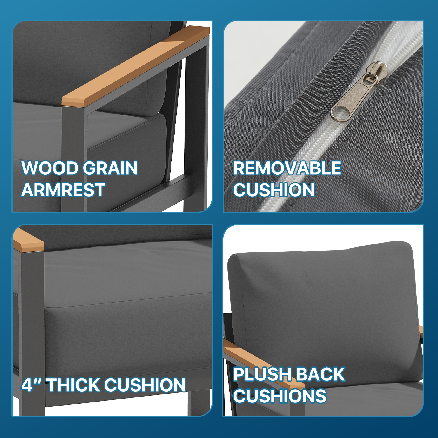 4-Piece Metal Patio Set - View 4