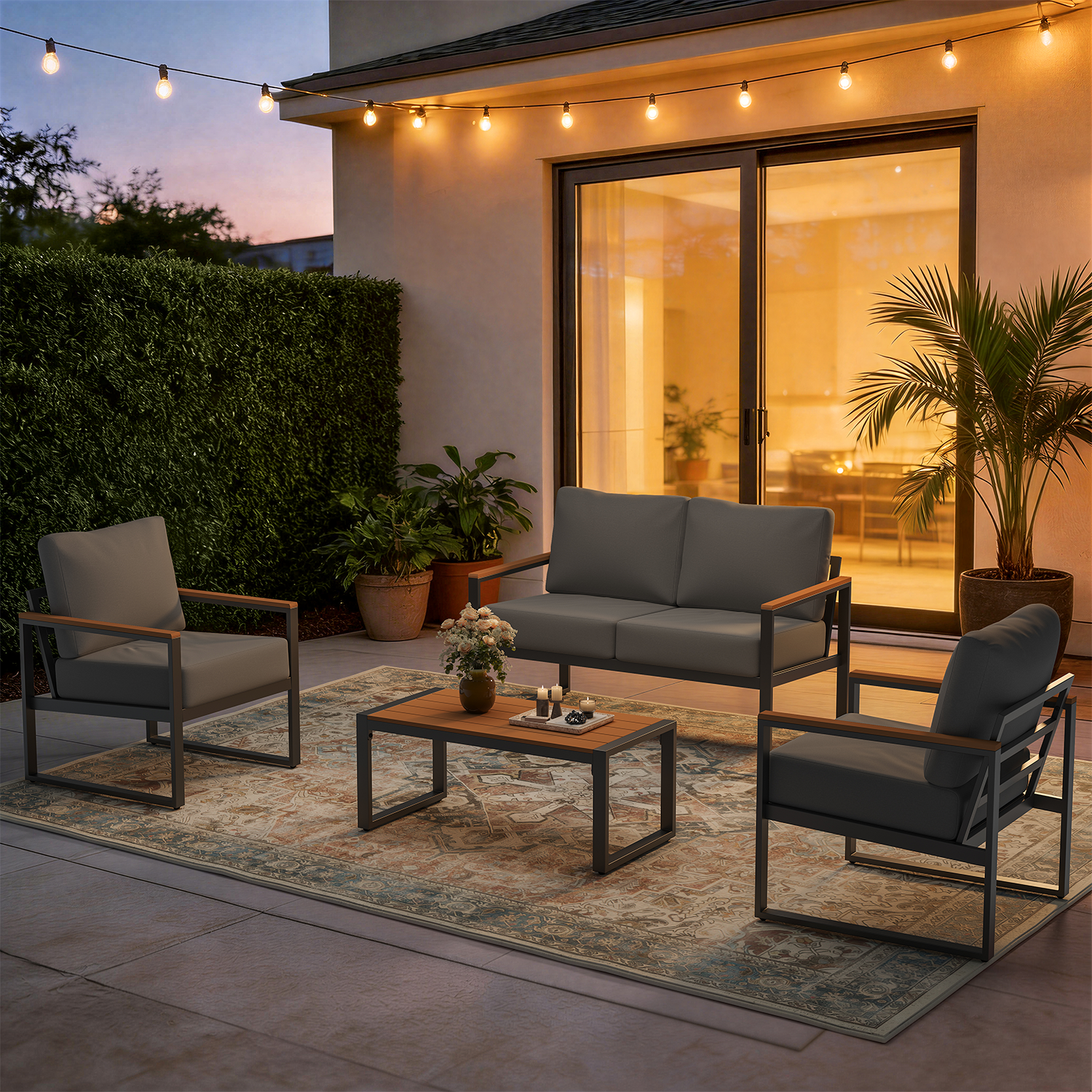 4-Piece Metal Patio Set - View 2
