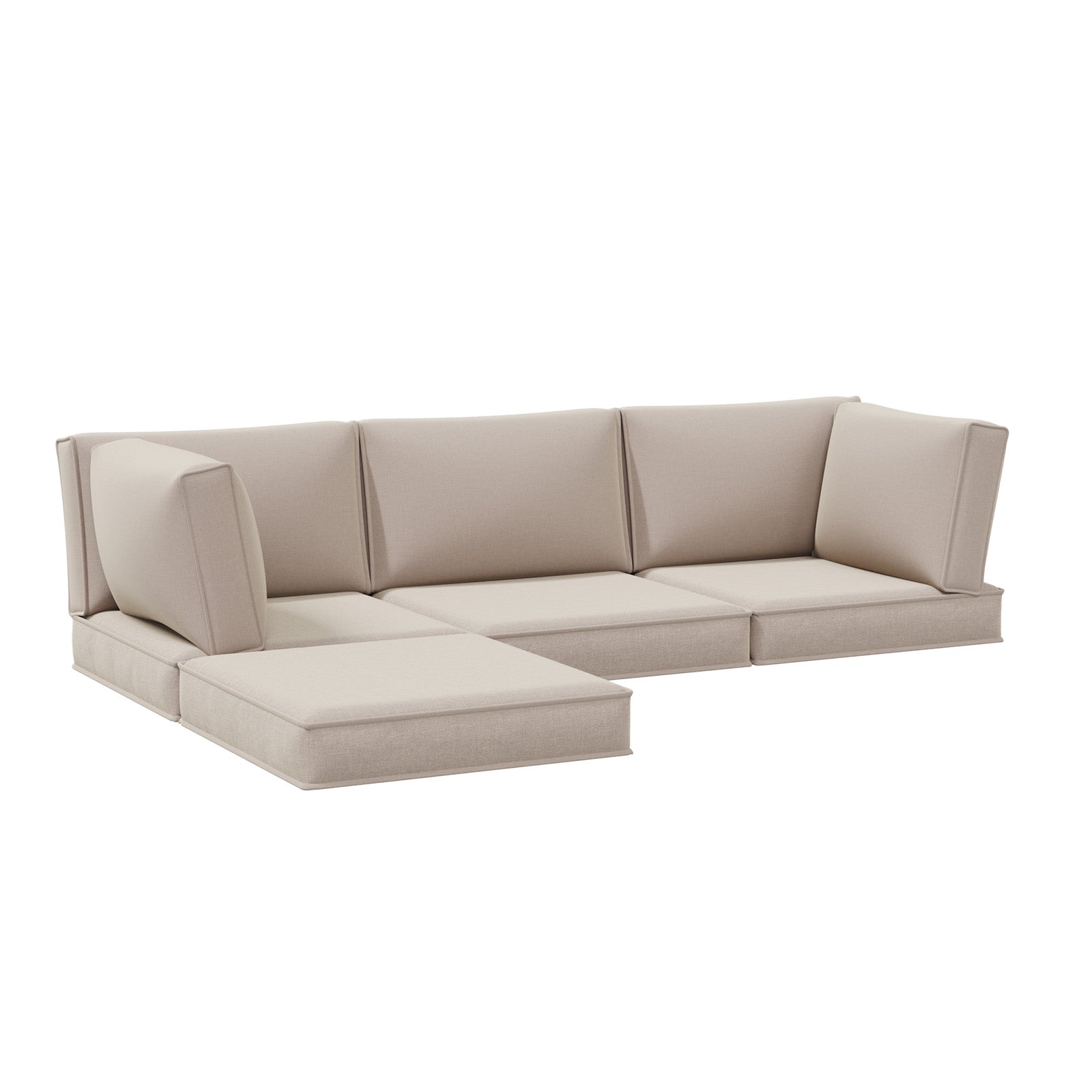 Aoxun Outdoor Replacement Cushions for Patio Furniture, 4'' Water-repellent Sofa Cushion for 4-Seat Rattan Wicker Sectional