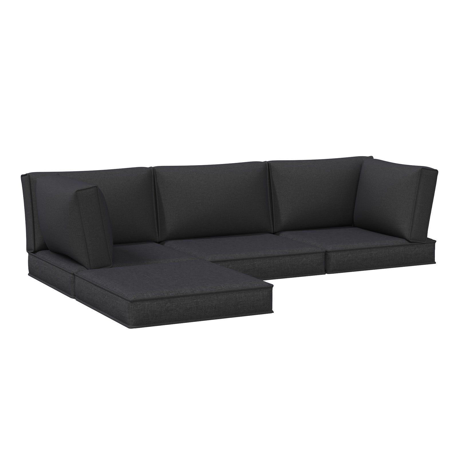 Aoxun Outdoor Replacement Cushions for Patio Furniture, 4'' Water-repellent Sofa Cushion for 4-Seat Rattan Wicker Sectional