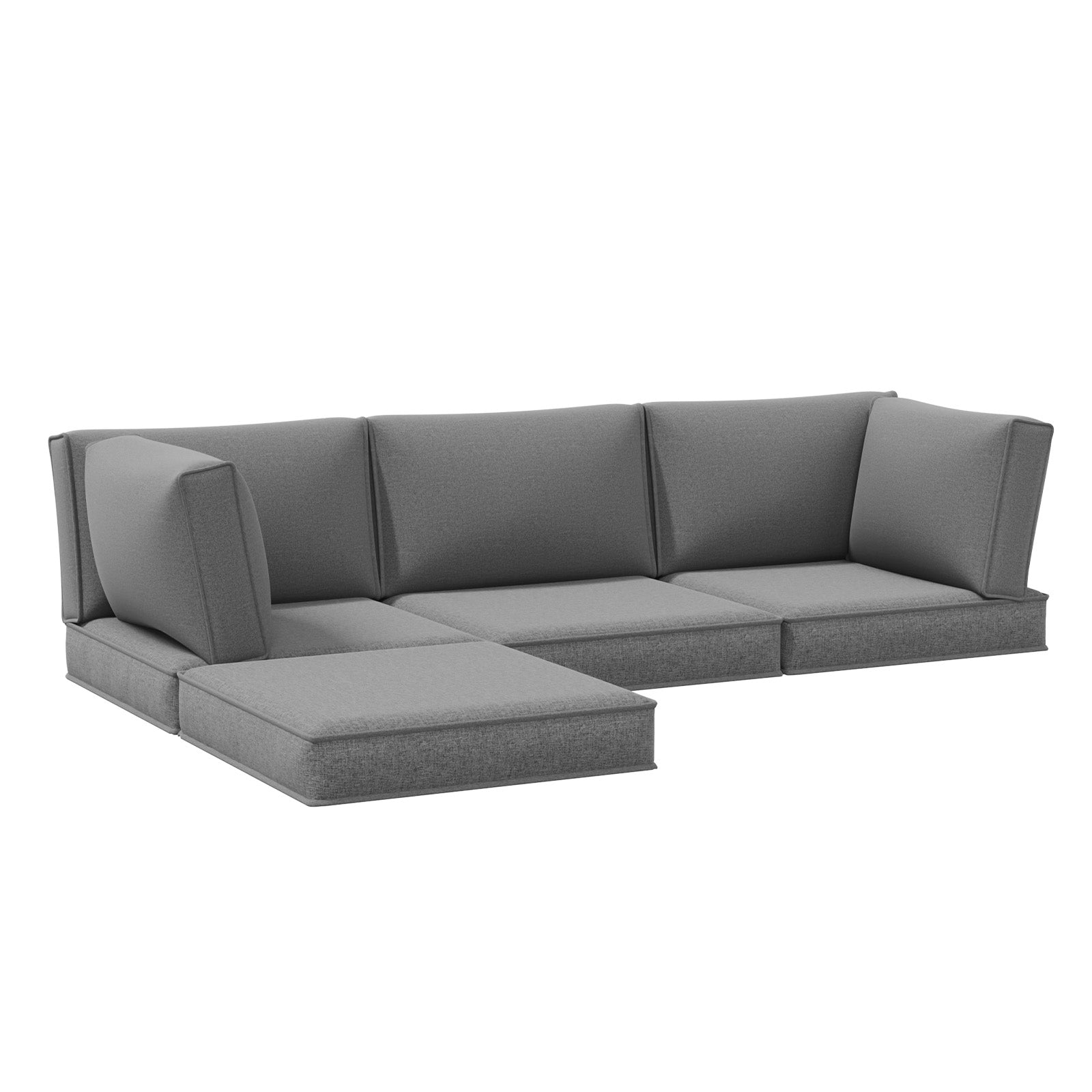 Aoxun Outdoor Replacement Cushions for Patio Furniture, 4'' Water-repellent Sofa Cushion for 4-Seat Rattan Wicker Sectional