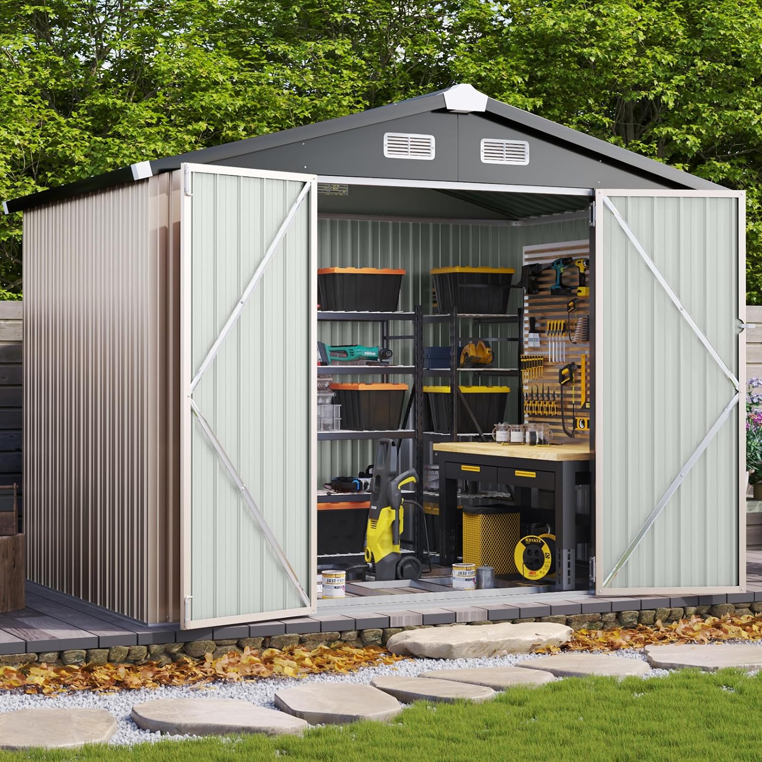 Metal Utility Shed House with Air Vent