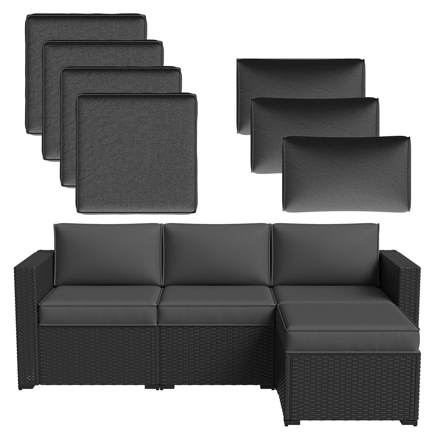 Aoxun Replacement Cushions for 4-Piece Outdoor Furniture Set
