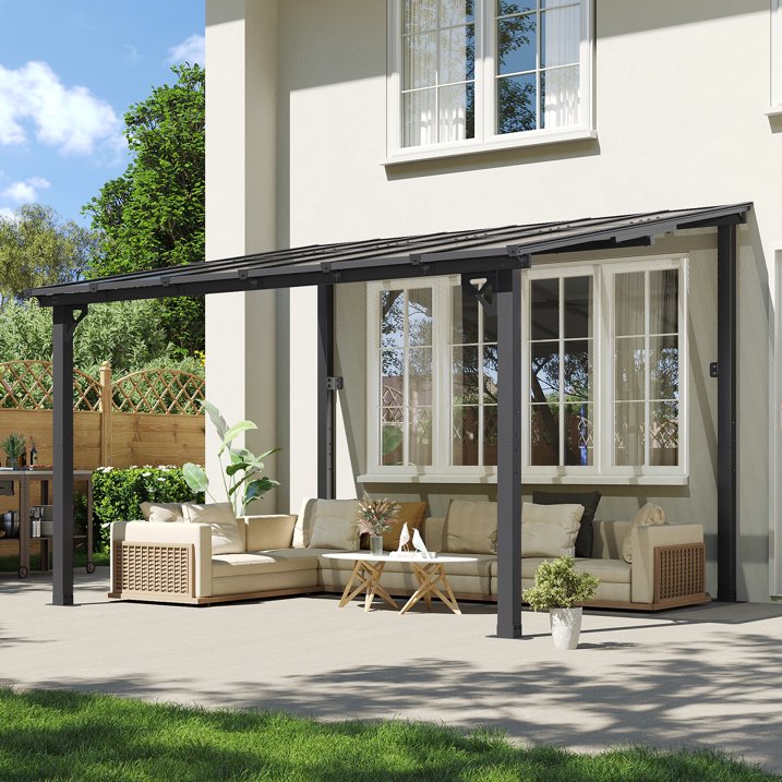 AOXUN 12' x 10' Hardtop Gazebo Outdoor Aluminum Pergola For Garden, Patio, Backyard-Gray