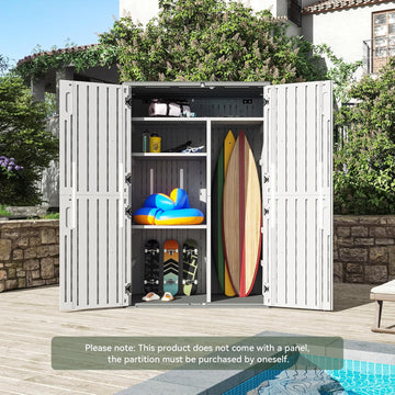 Resin Outdoor Storage Cabinet, Vertical Shed with Floor, Tall Tool