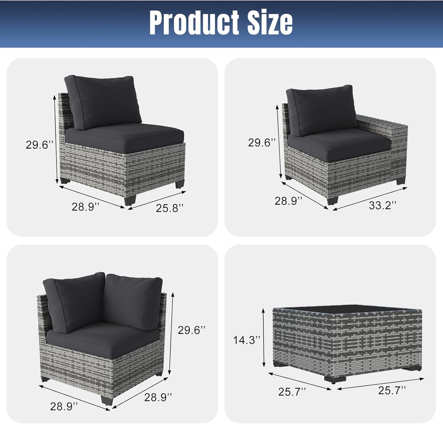Aoxun 6 Pieces/7 Pieces Patio Furniture Set