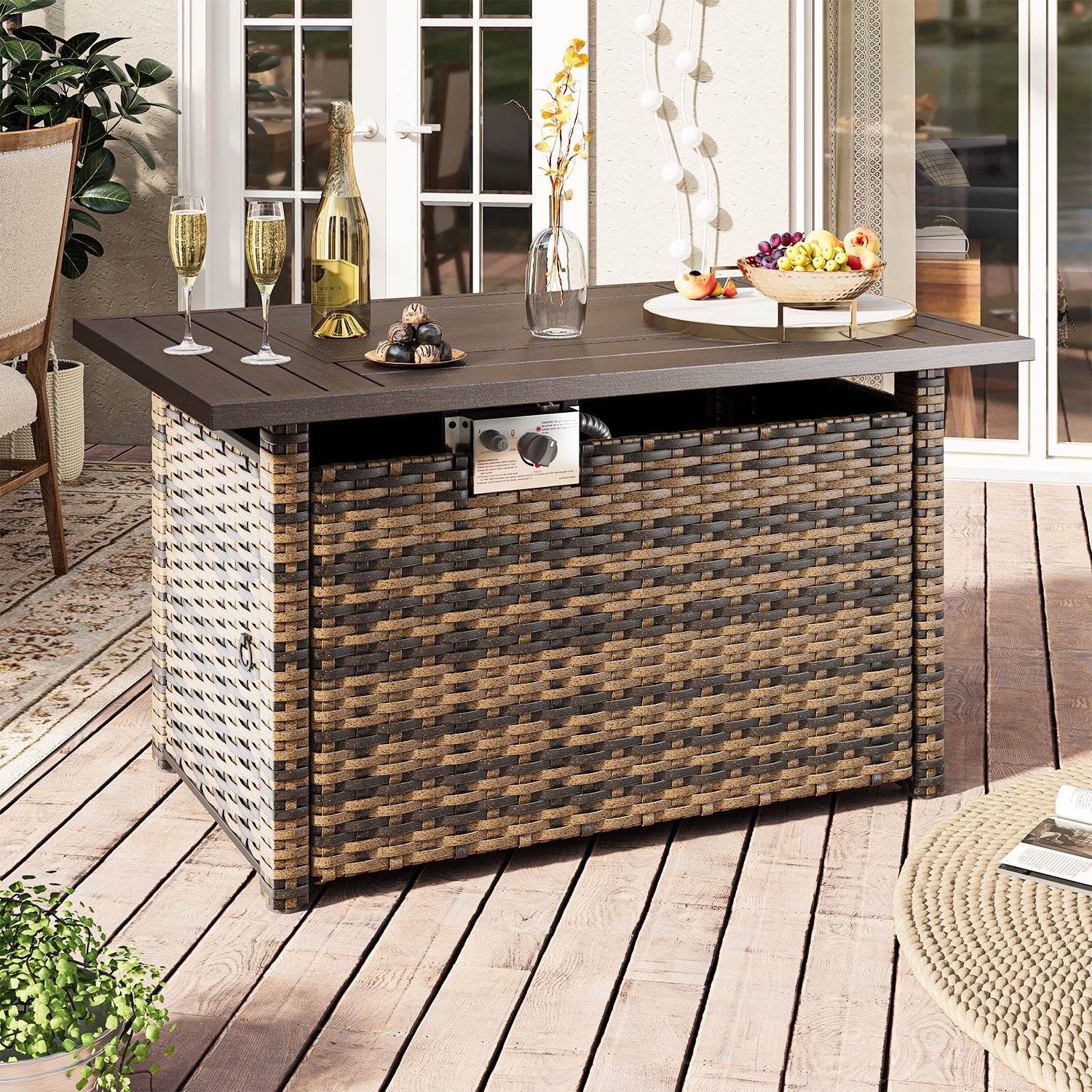 Wicker Fire Pit Table - View 2