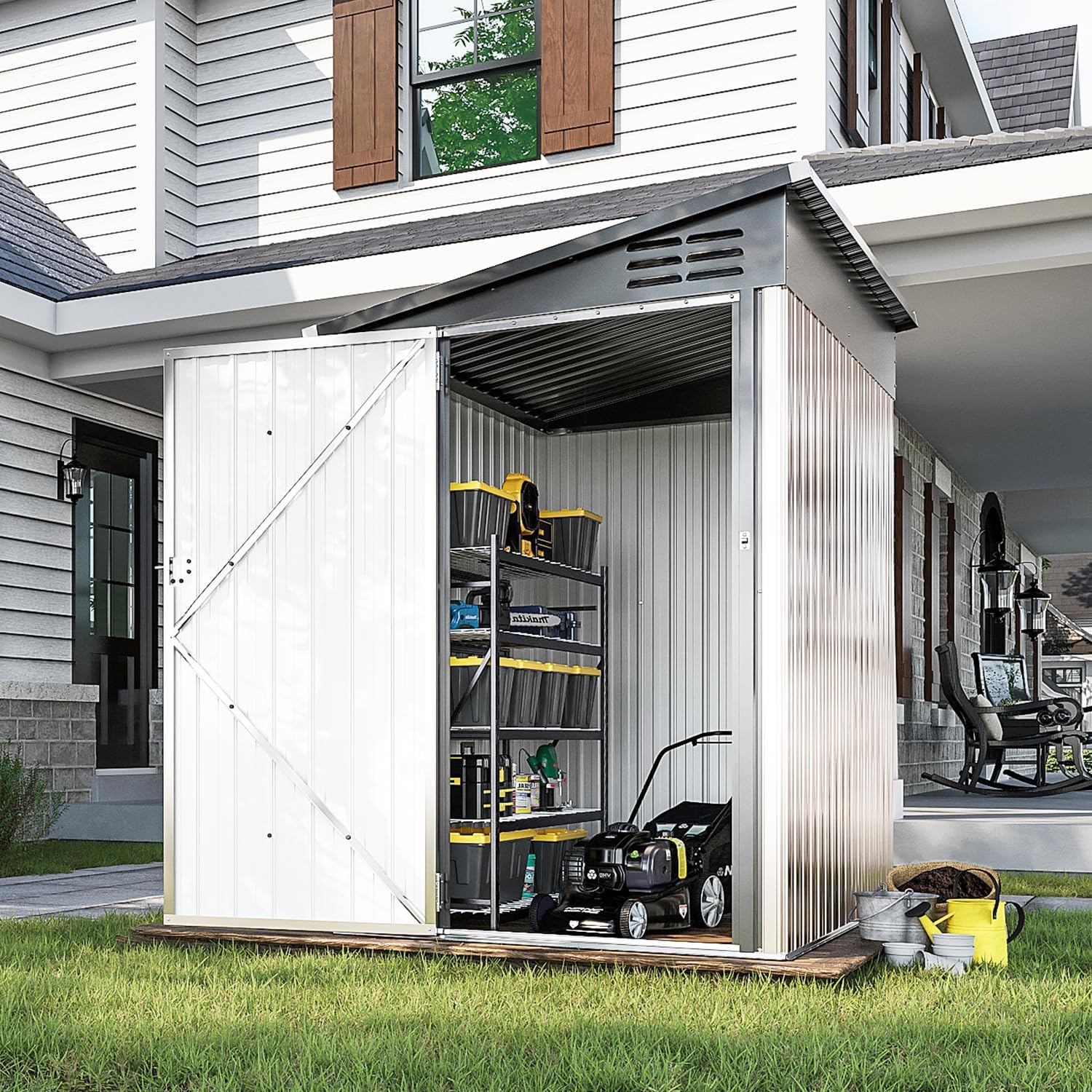 6' x 4' Lean to Storage Shed With Side Door