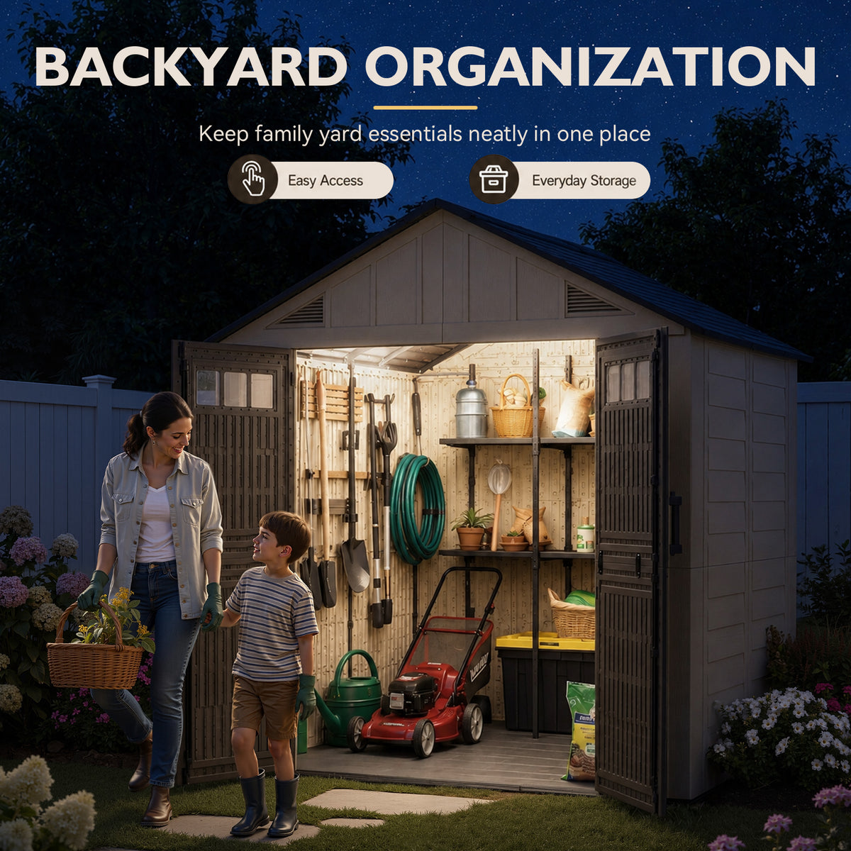 Aoxun Outdoor Storage Shed with Floor
