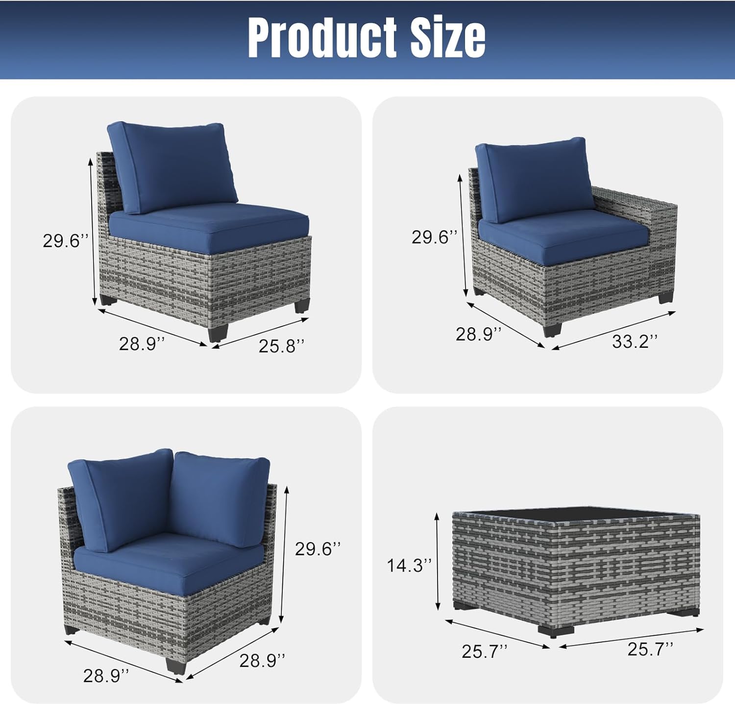 Aoxun 6 Pieces/7 Pieces Patio Furniture Set