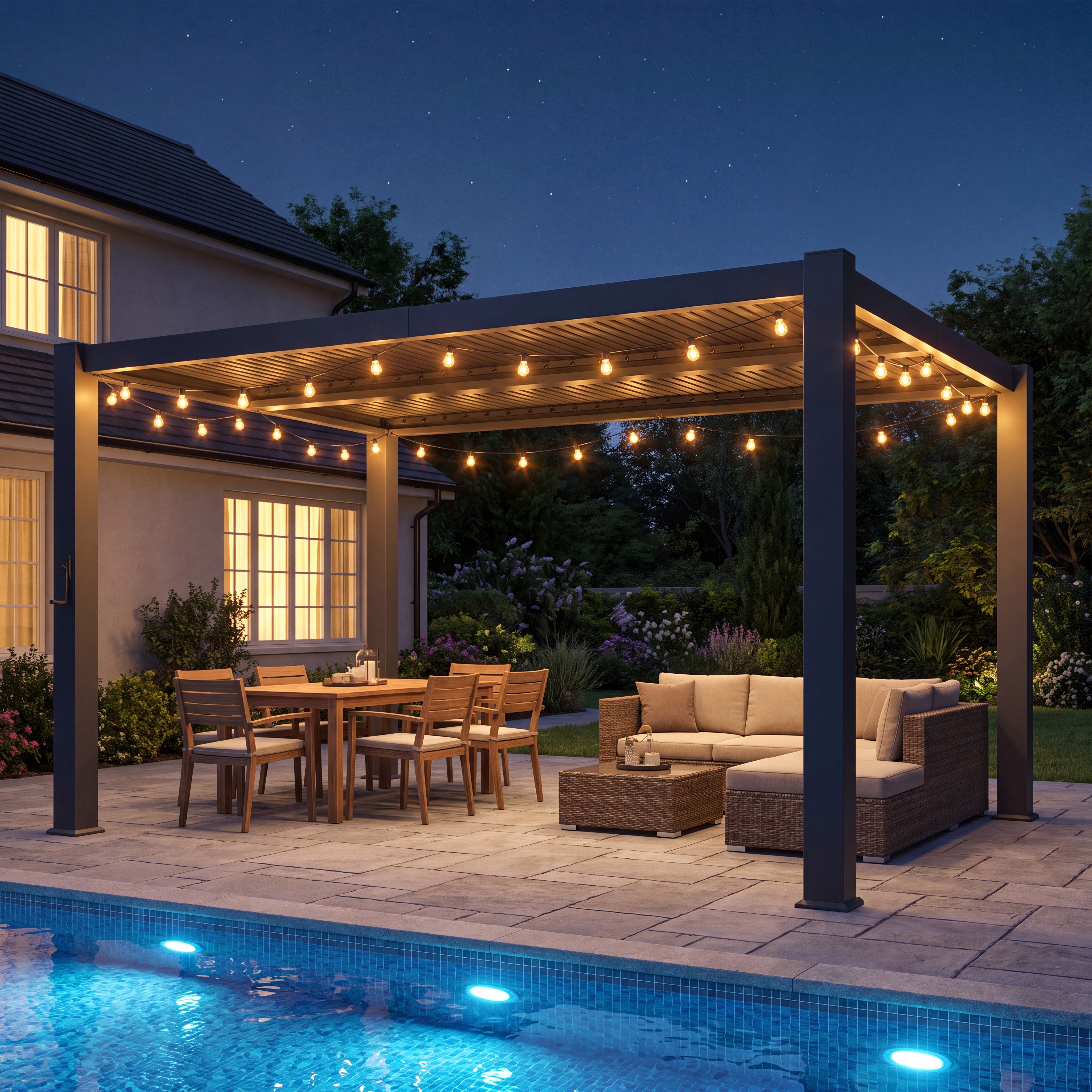Aoxun Louvered Pergola 10x12 96S Outdoor Gazebo with Adjustable Roofs | Built-in Drainage System and Patented Easy-Assembly Design for Patios & Backyards, Gray