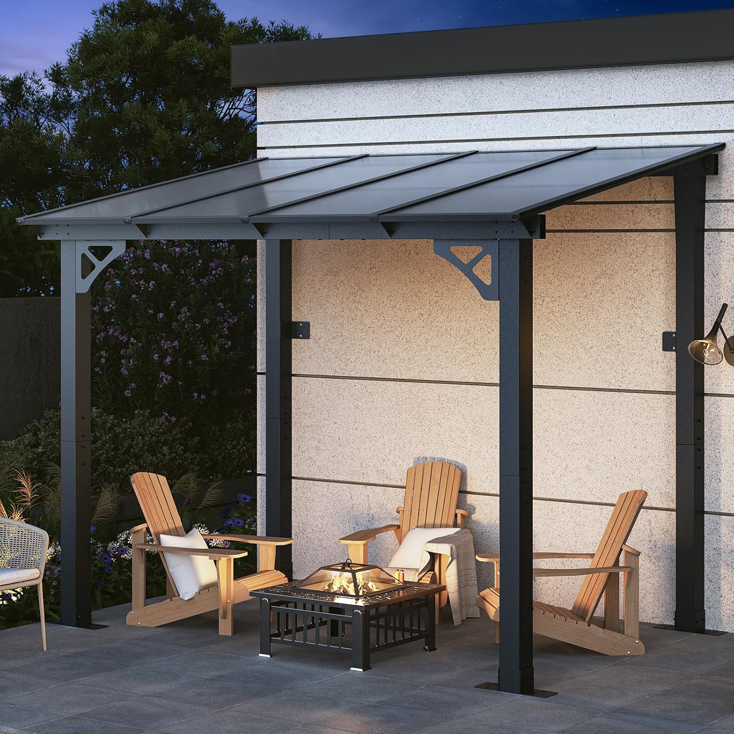 Polycarbonate Wall Mounted Lean To Gazebo