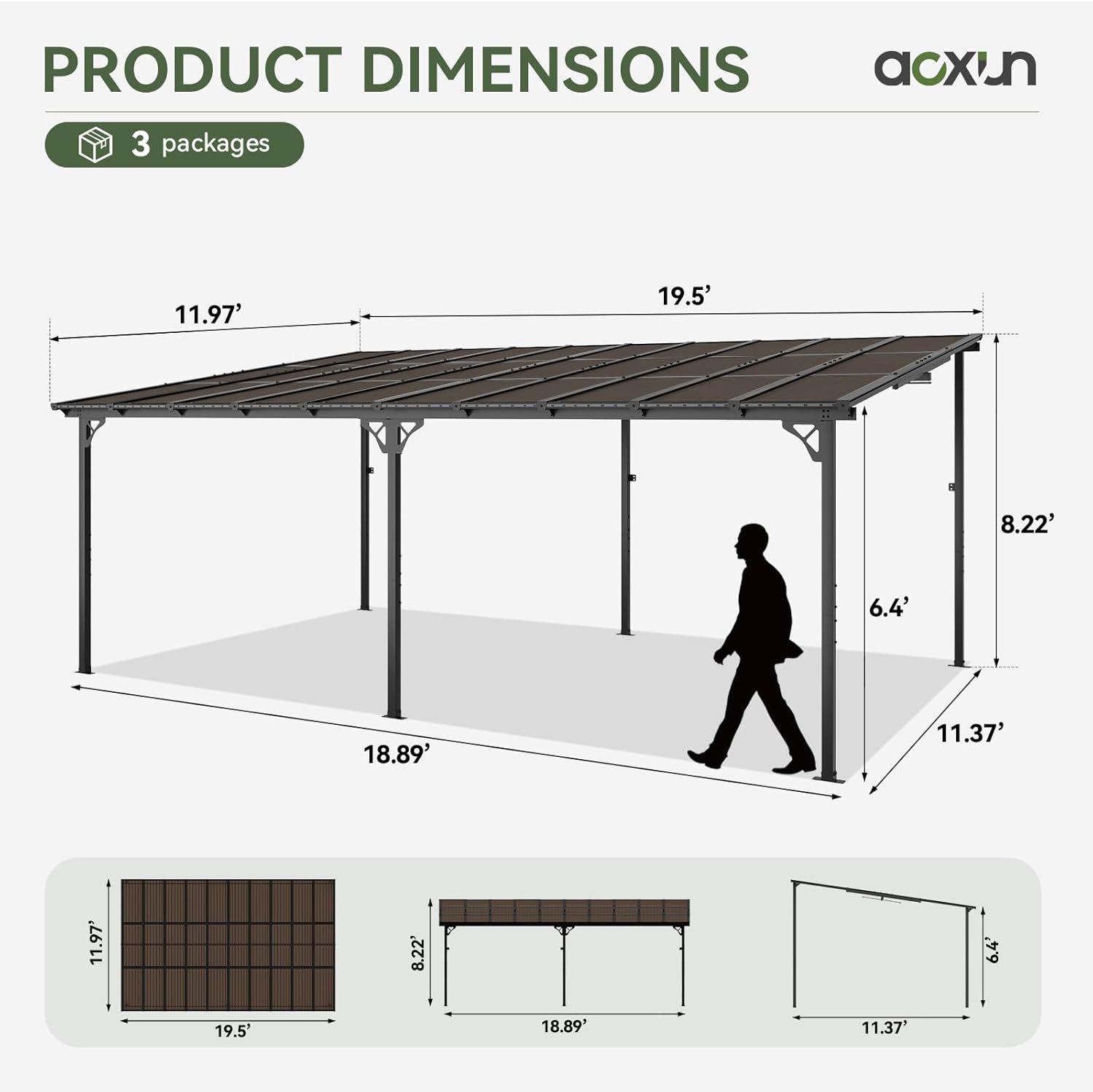 Polycarbonate Wall Mounted Lean To Gazebo