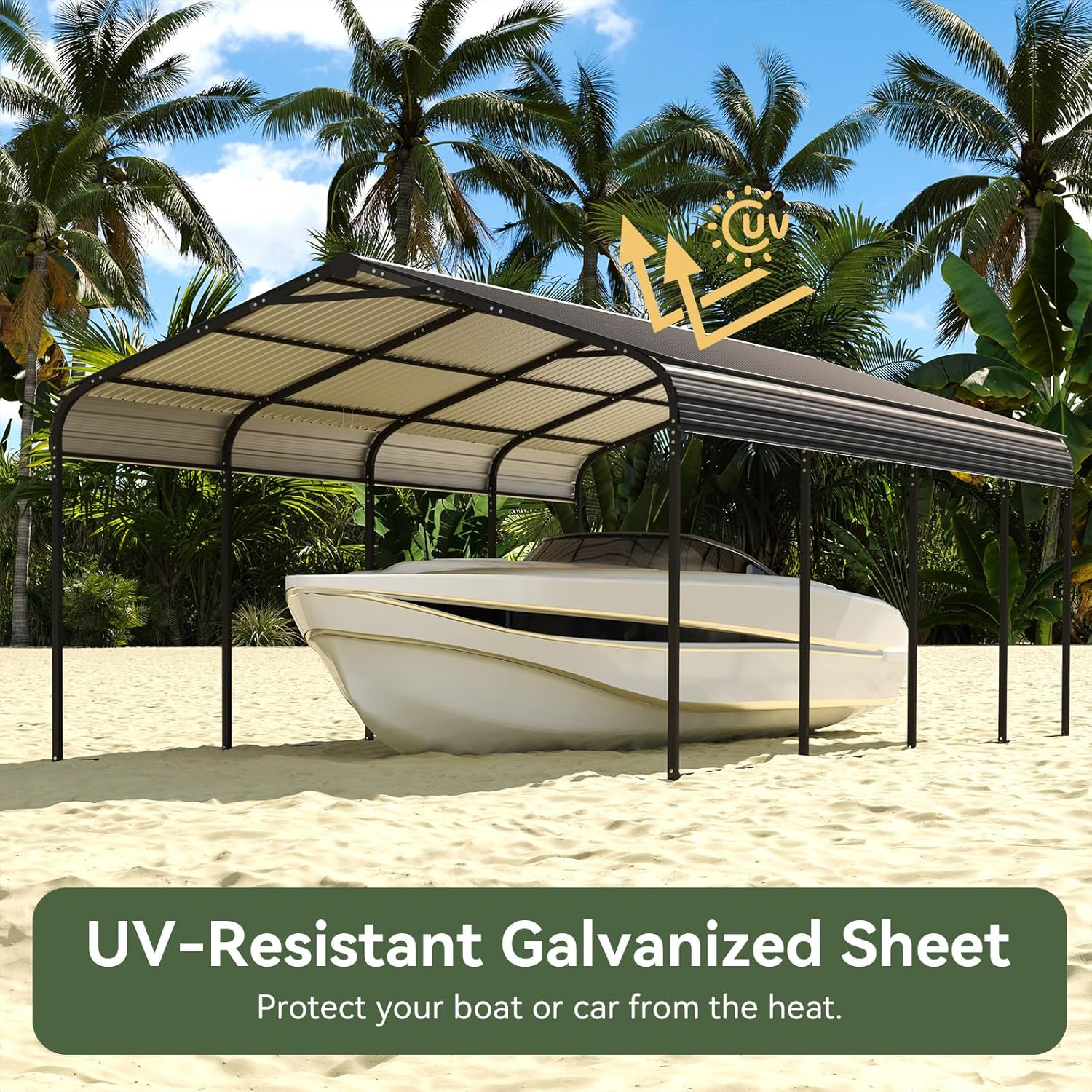 12x20x8.8 FT Heavy Duty Metal Carport