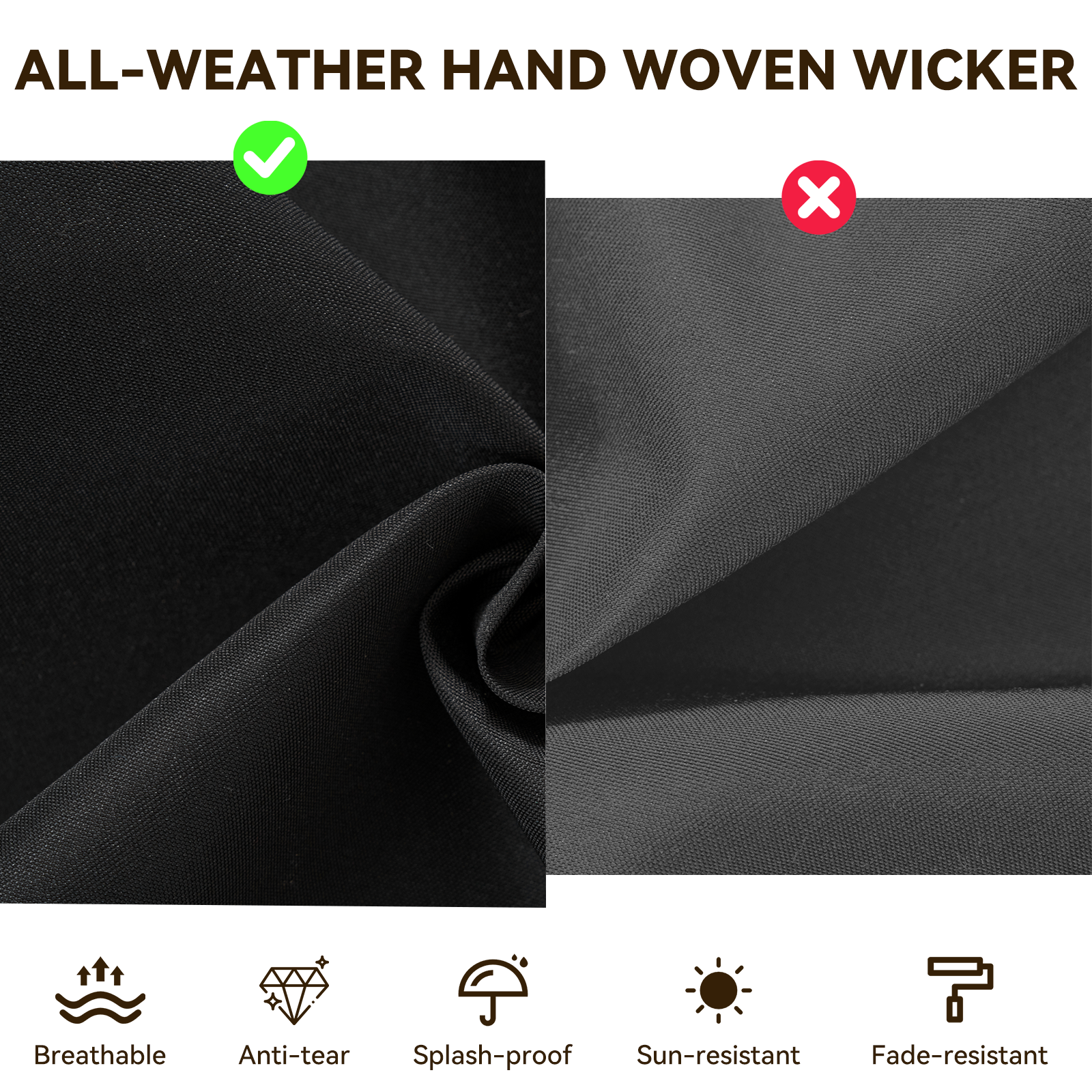 Aoxun Patio Furniture Sets Wicker Outdoor Conversation Set Sectional Sofa for Backyard, Poolside, Garden