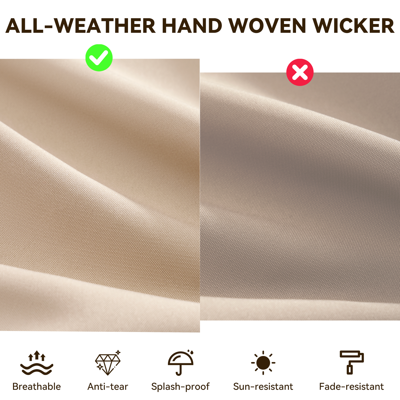 Aoxun Patio Furniture Sets Wicker Outdoor Conversation Set Sectional Sofa for Backyard, Poolside, Garden