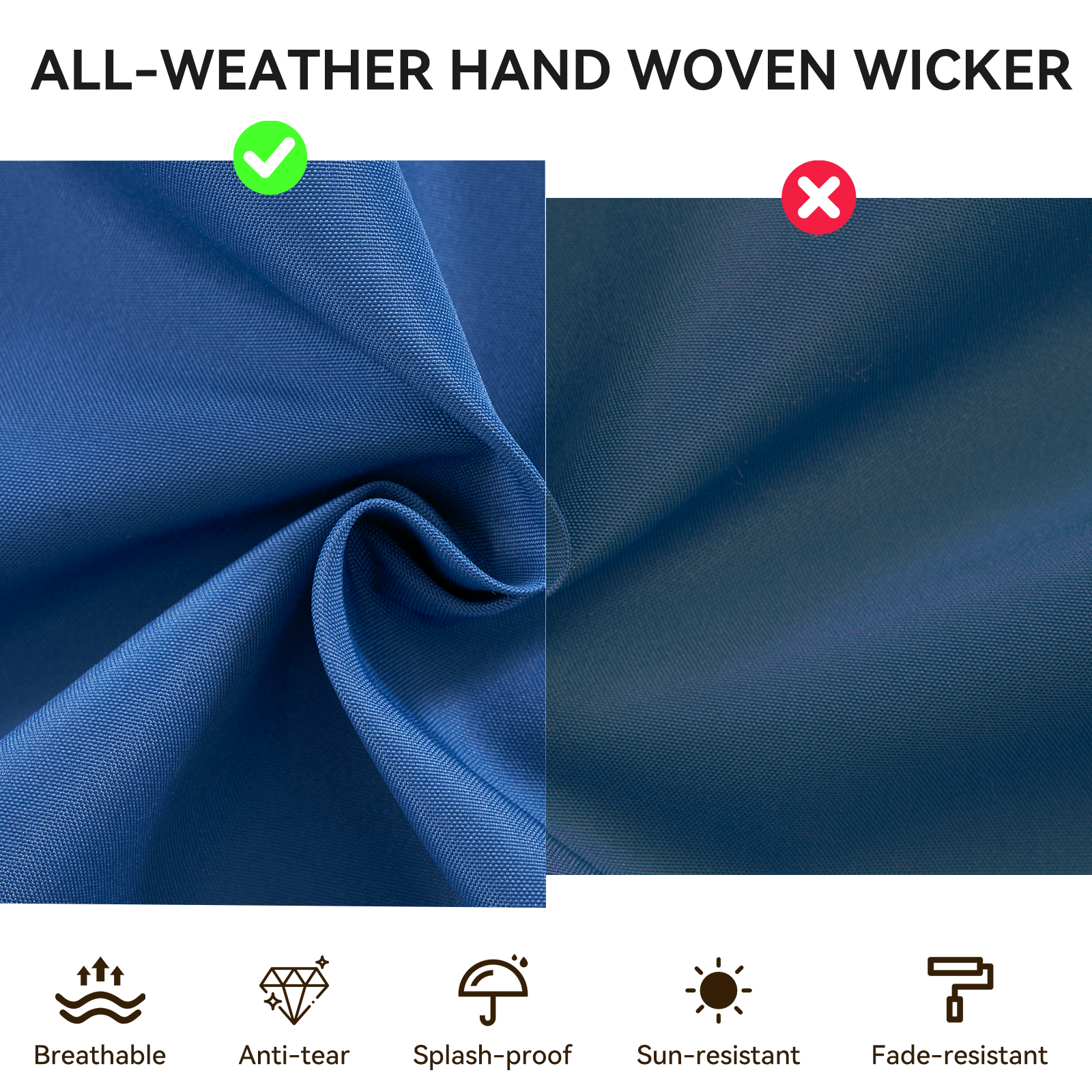 Aoxun Patio Furniture Sets Wicker Outdoor Conversation Set Sectional Sofa for Backyard, Poolside, Garden