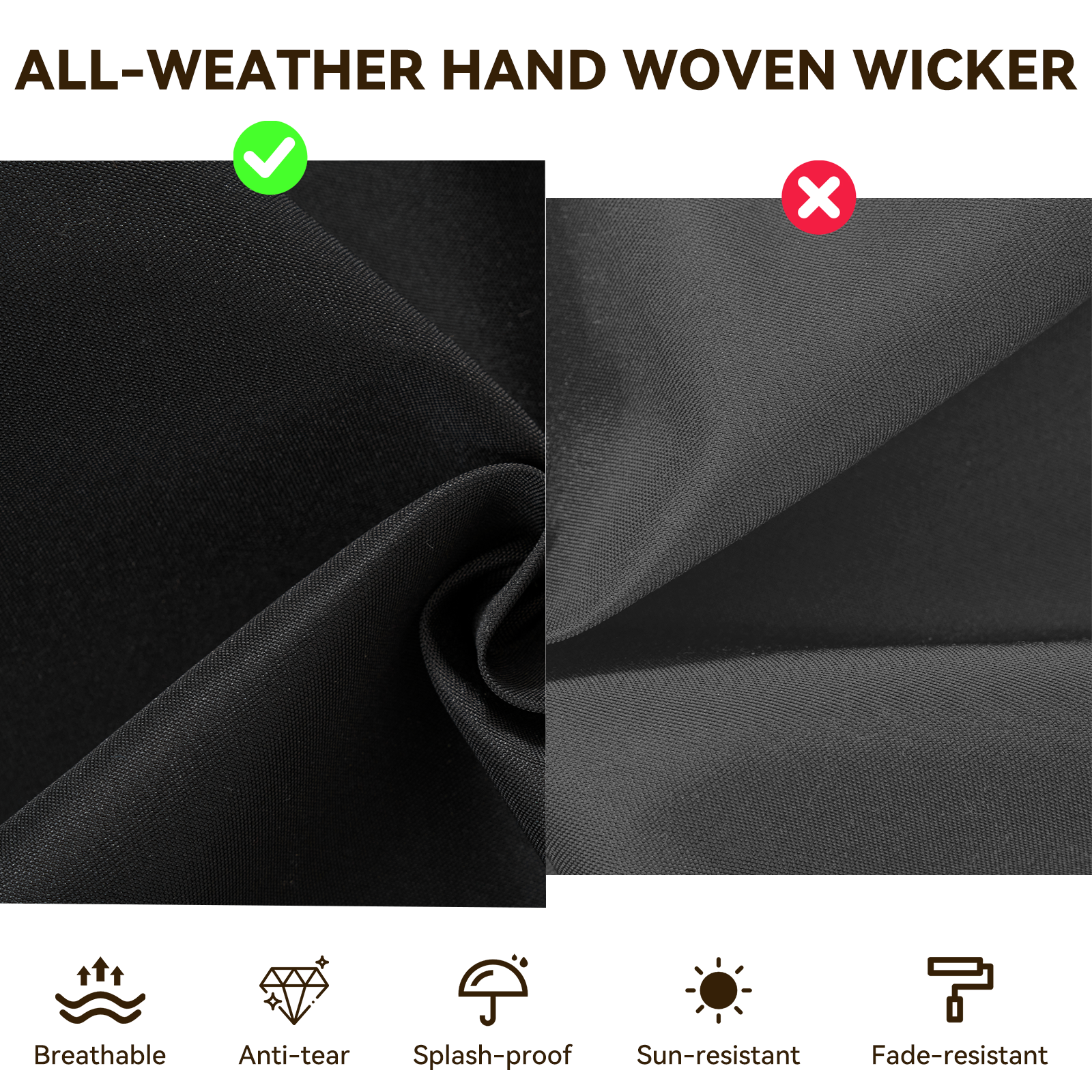 Aoxun Patio Furniture Sets Wicker Outdoor Conversation Set Sectional Sofa for Backyard, Poolside, Garden