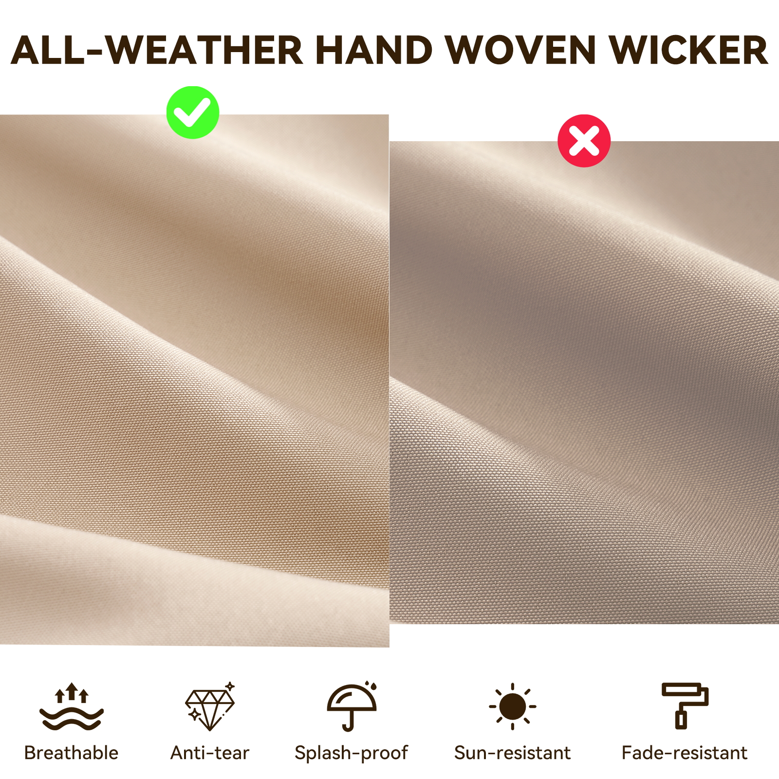 Aoxun Patio Furniture Sets Wicker Outdoor Conversation Set Sectional Sofa for Backyard, Poolside, Garden