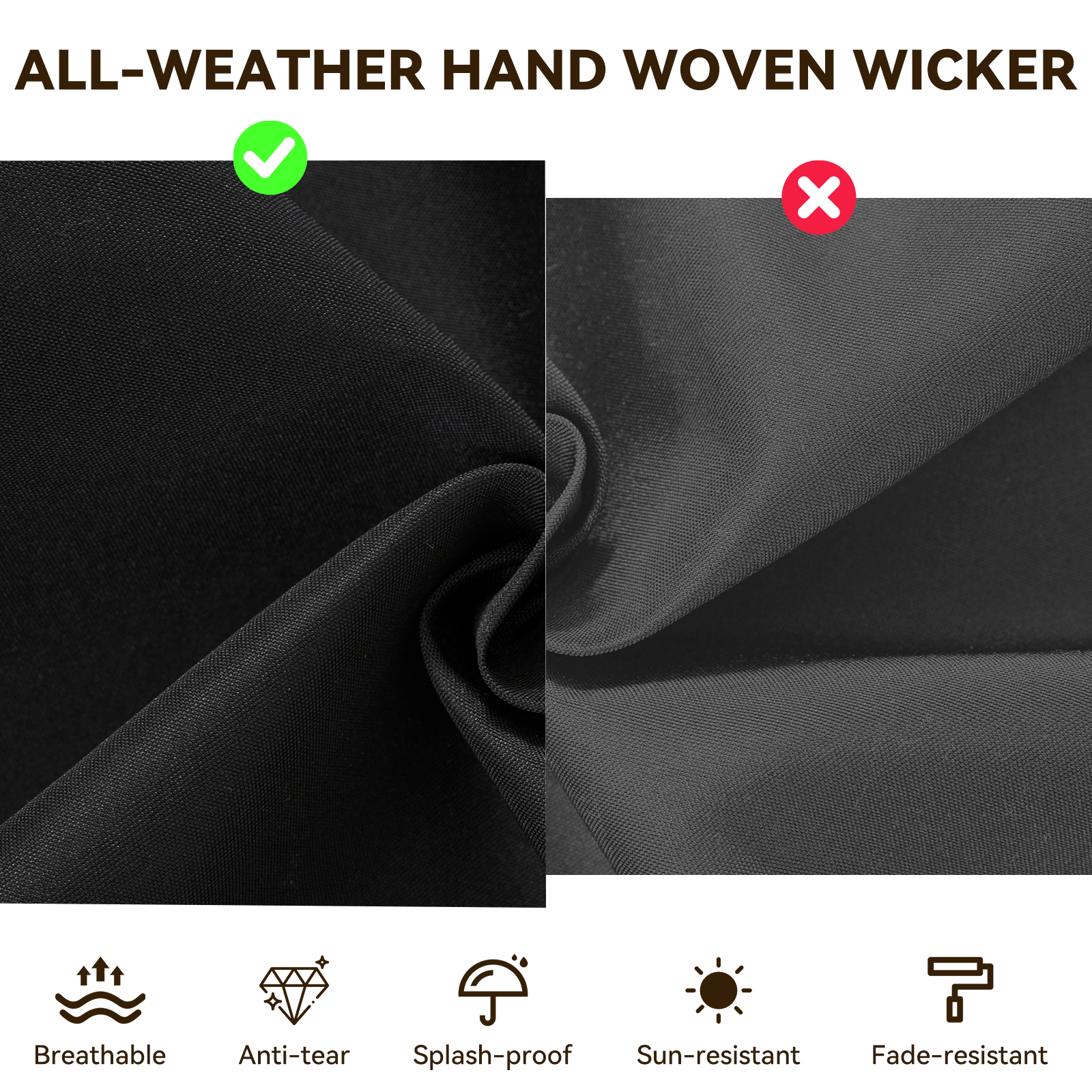 Aoxun Patio Furniture Sets Wicker Outdoor Conversation Set Sectional Sofa for Backyard, Poolside, Garden