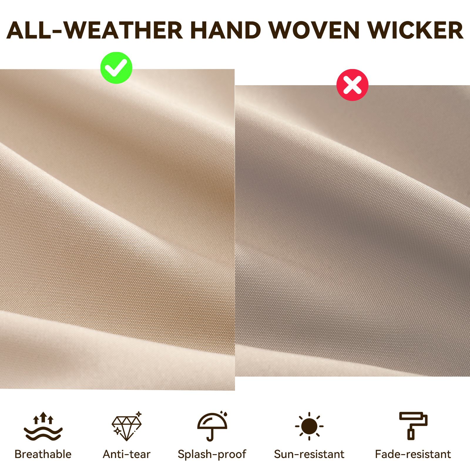 Aoxun Patio Furniture Sets Wicker Outdoor Conversation Set Sectional Sofa for Backyard, Poolside, Garden