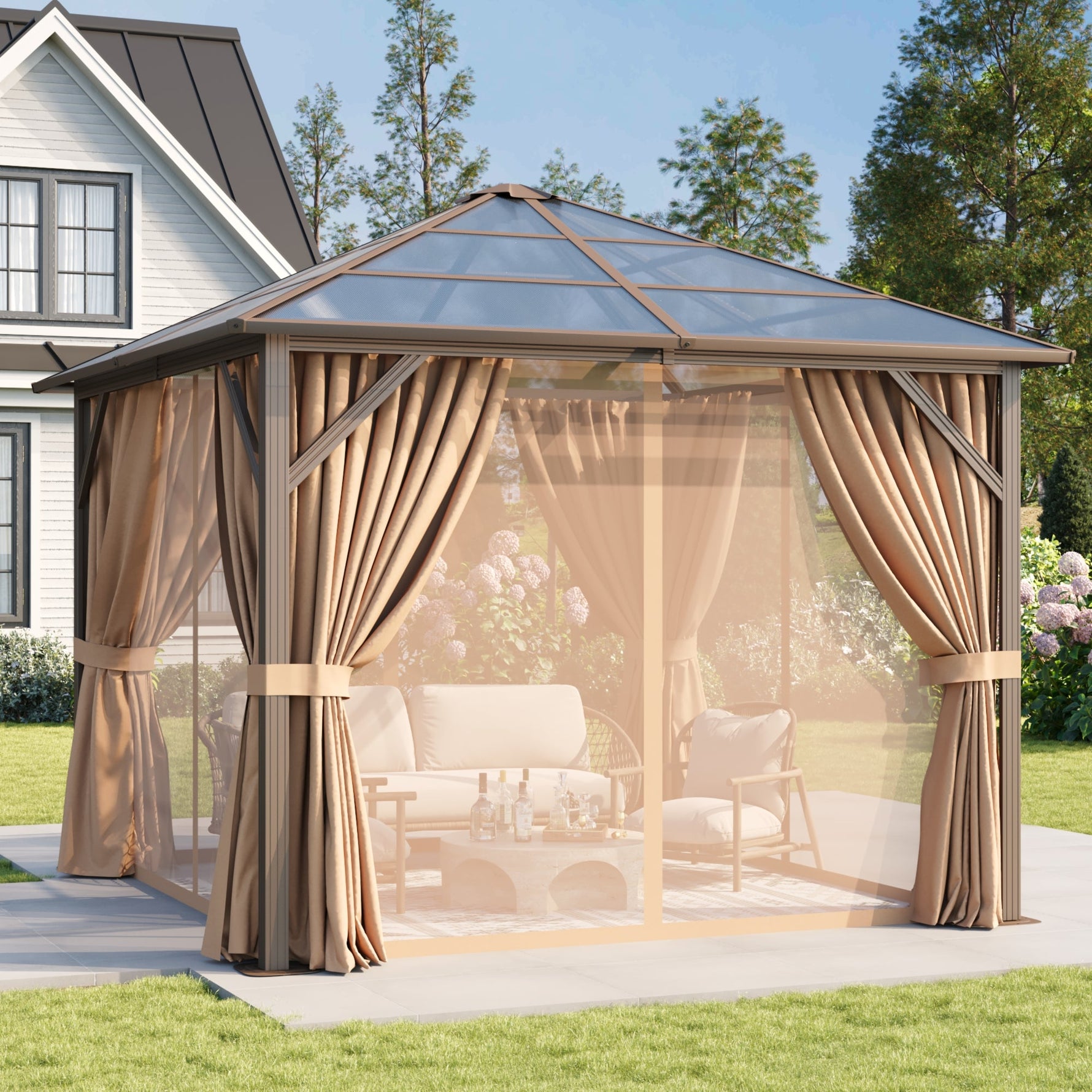 10' x 10' Polycarbonate Hardtop Gazebo - View 3