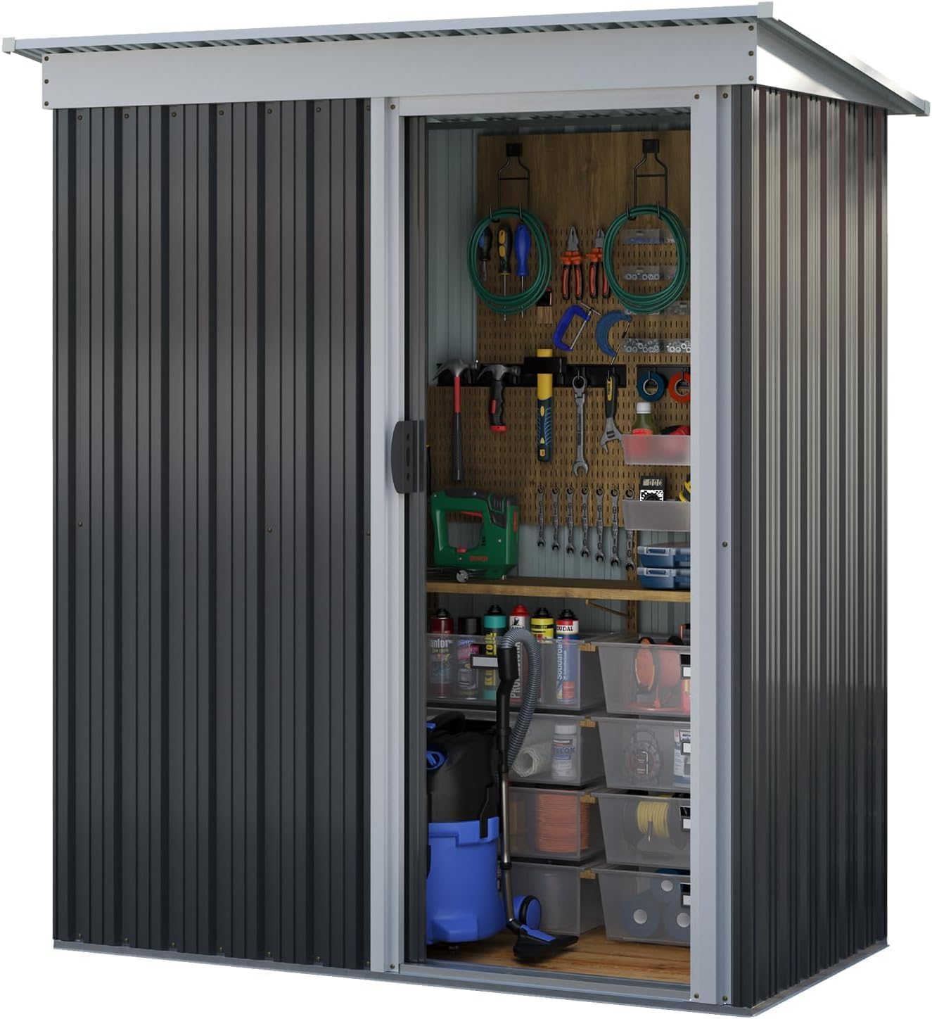 Metal Lean To Storage Shed without Base