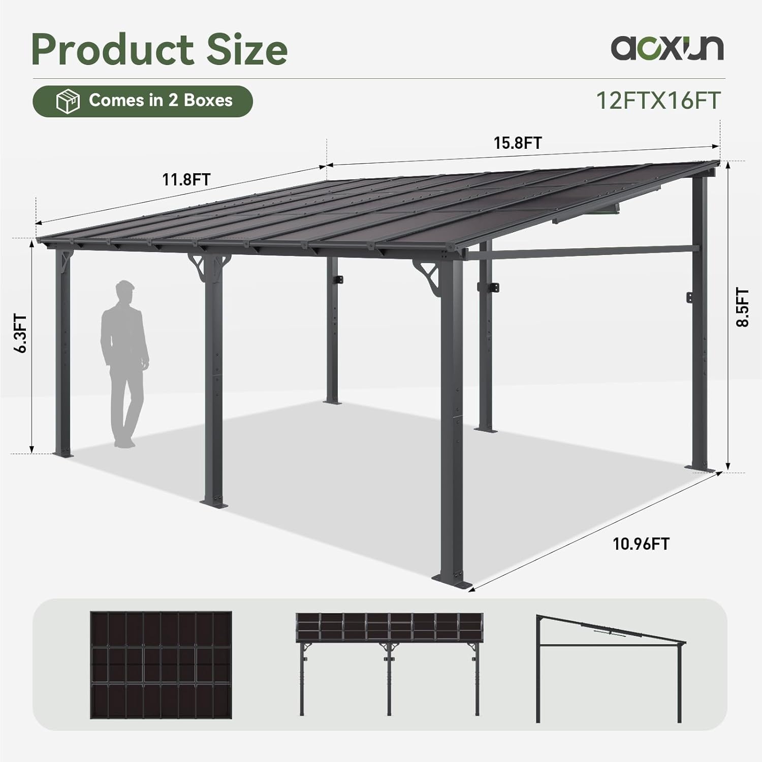 Polycarbonate Wall Mounted Lean To Gazebo