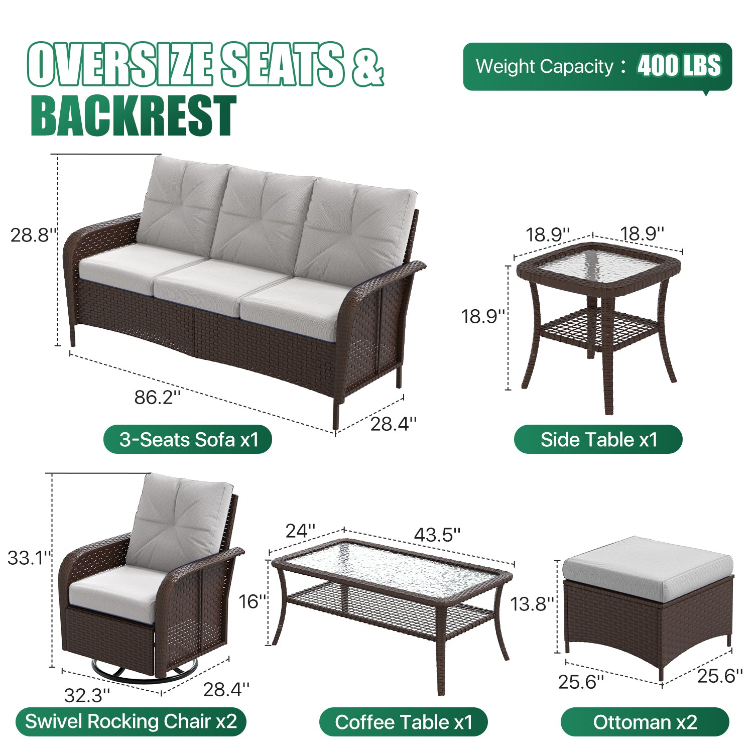 7-Piece Wicker Patio Set - View 5