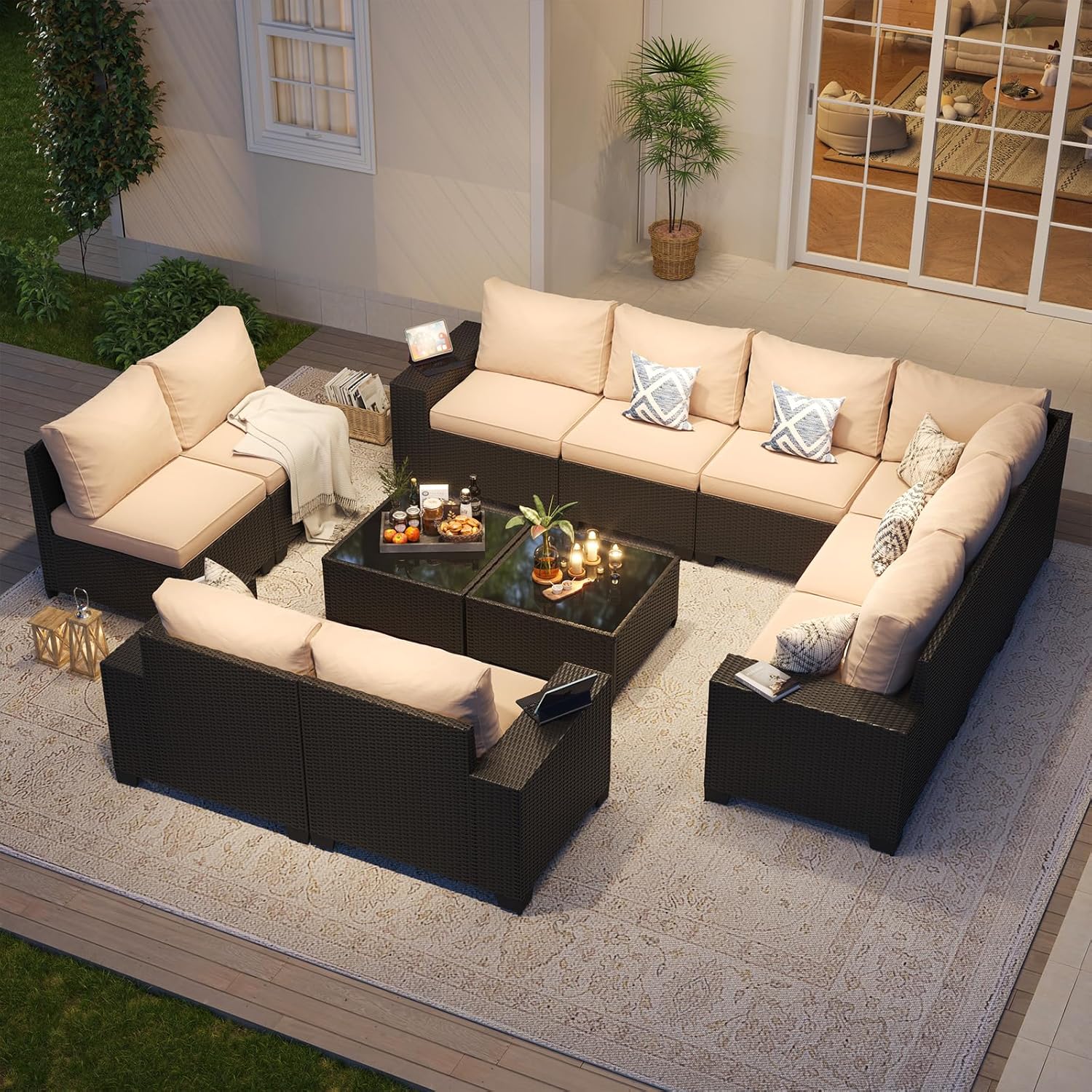 Patio Furniture Set 6 Pcs7Pcs/w Firepit9 Pcs Sofa
