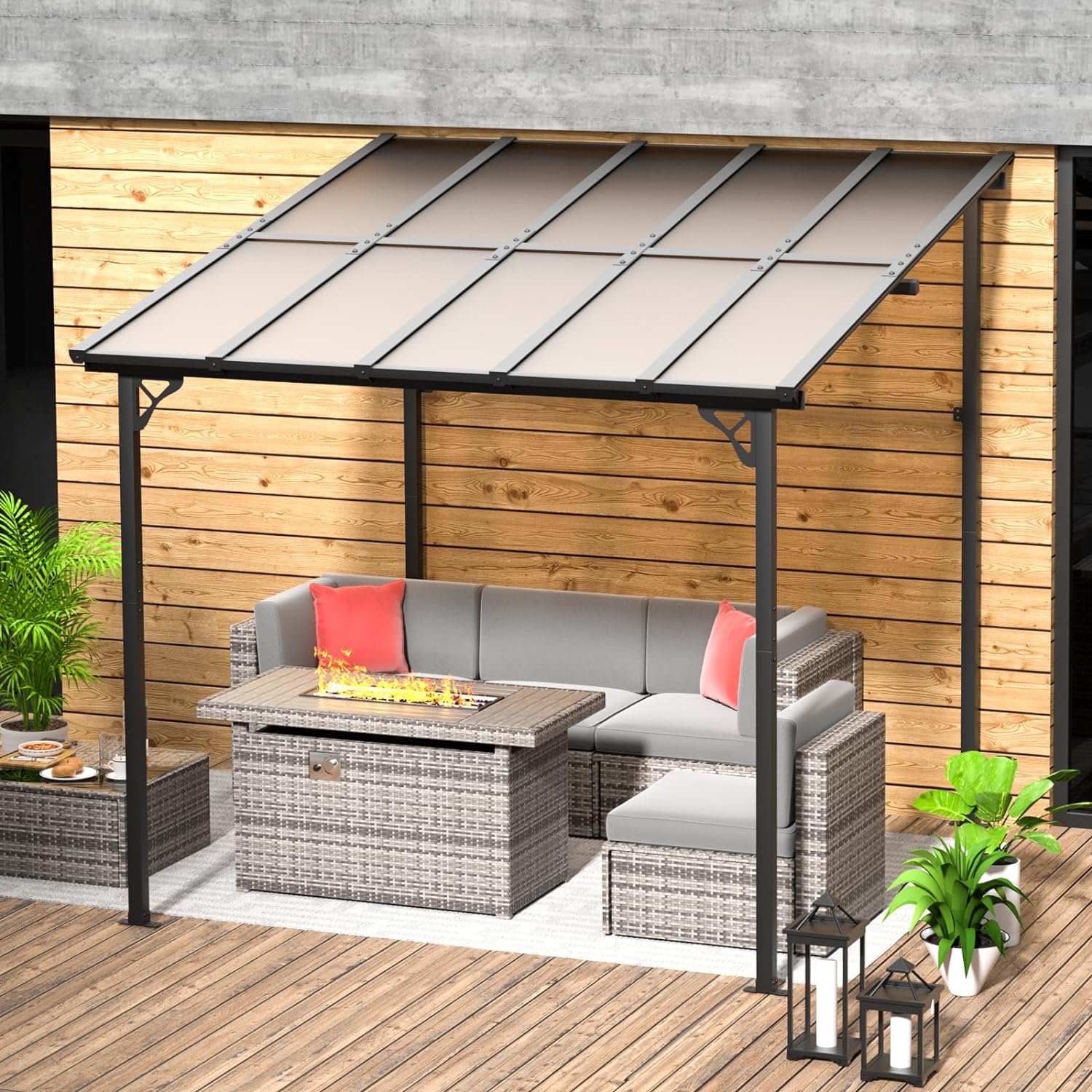 Polycarbonate Wall Mounted Lean To Gazebo