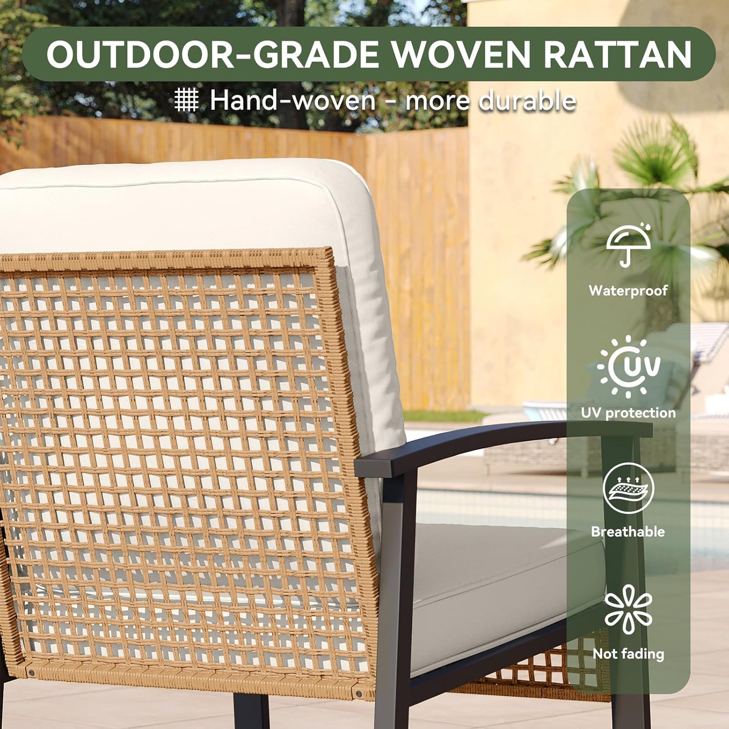 3 pcs Outdoor Rocking Bistro Set, Set of 2