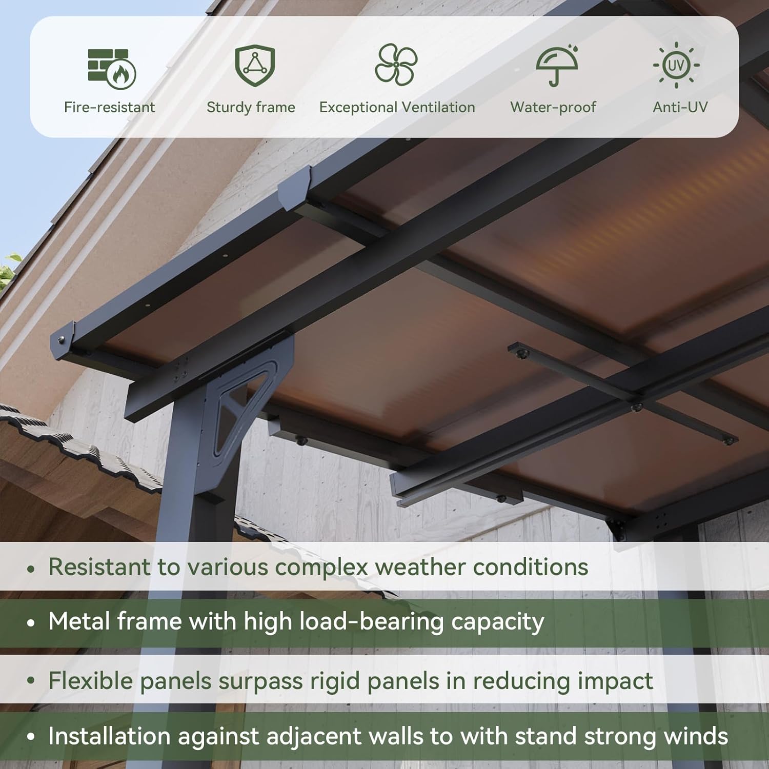 Polycarbonate Wall Mounted Lean To Gazebo