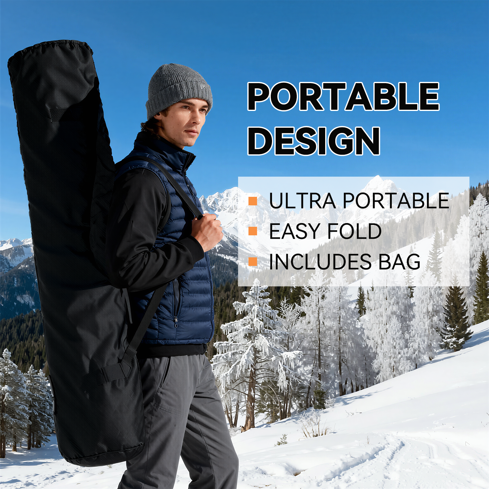 Aoxun Ice Fishing Tent Pop Up Instant Setup 3-4 Person Portable Shanty Hub Waterproof Insulated Shelter for Winter Fishing & Camping