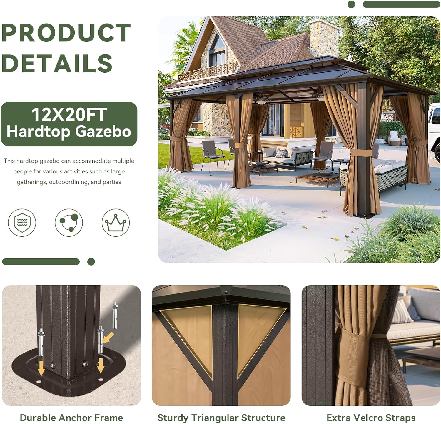 Polycarbonate Hardtop Gazebo