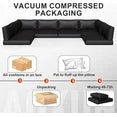 Aoxun Outdoor Replacement Cushions for Patio Furniture, Deep Seat Outdoor Cushions for 6-Seat Wicker Sectional, 14-Piece Water-Repellent Cushion for L-Shape Couch