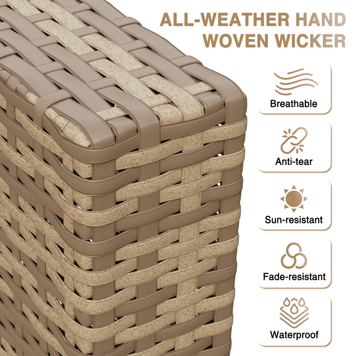 Aoxun 7 Piece Patio Furniture Set Wicker Rattan Patio Conversation Set Outdoor Sectional Sofa Set with Coffee Table and 4” Thickened Cushions, Black(Waterproof Cover Included)