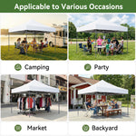 Aoxun 10' x 10' White Pop-Up Canopy