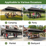 Aoxun 10' x 20' Black Pop-Up Canopy with Sidewalls