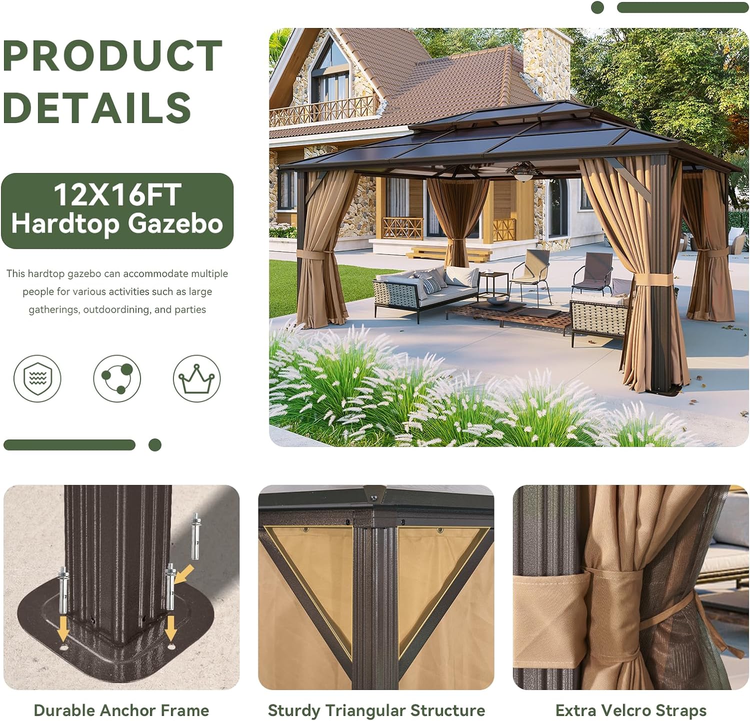 Polycarbonate Hardtop Gazebo