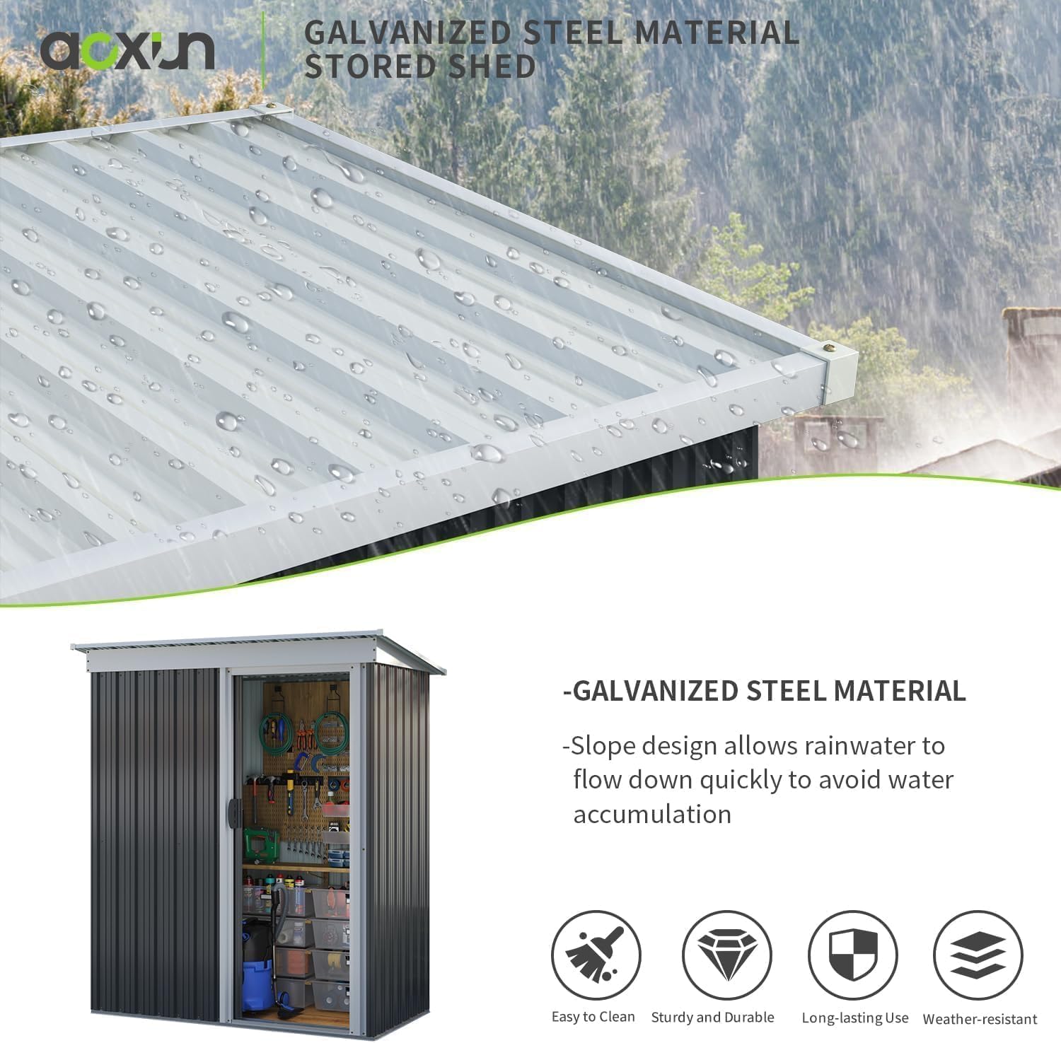 Metal Lean To Storage Shed without Base