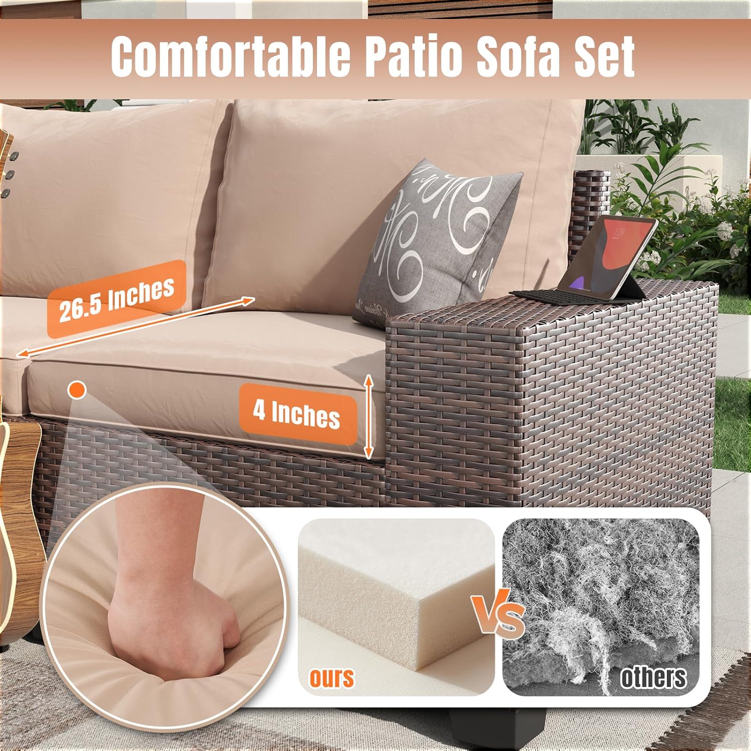 Aoxun 6 Pieces/7 Pieces Patio Furniture Set