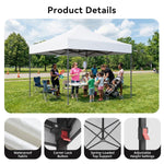 Aoxun 10' x 10' White Pop-Up Canopy